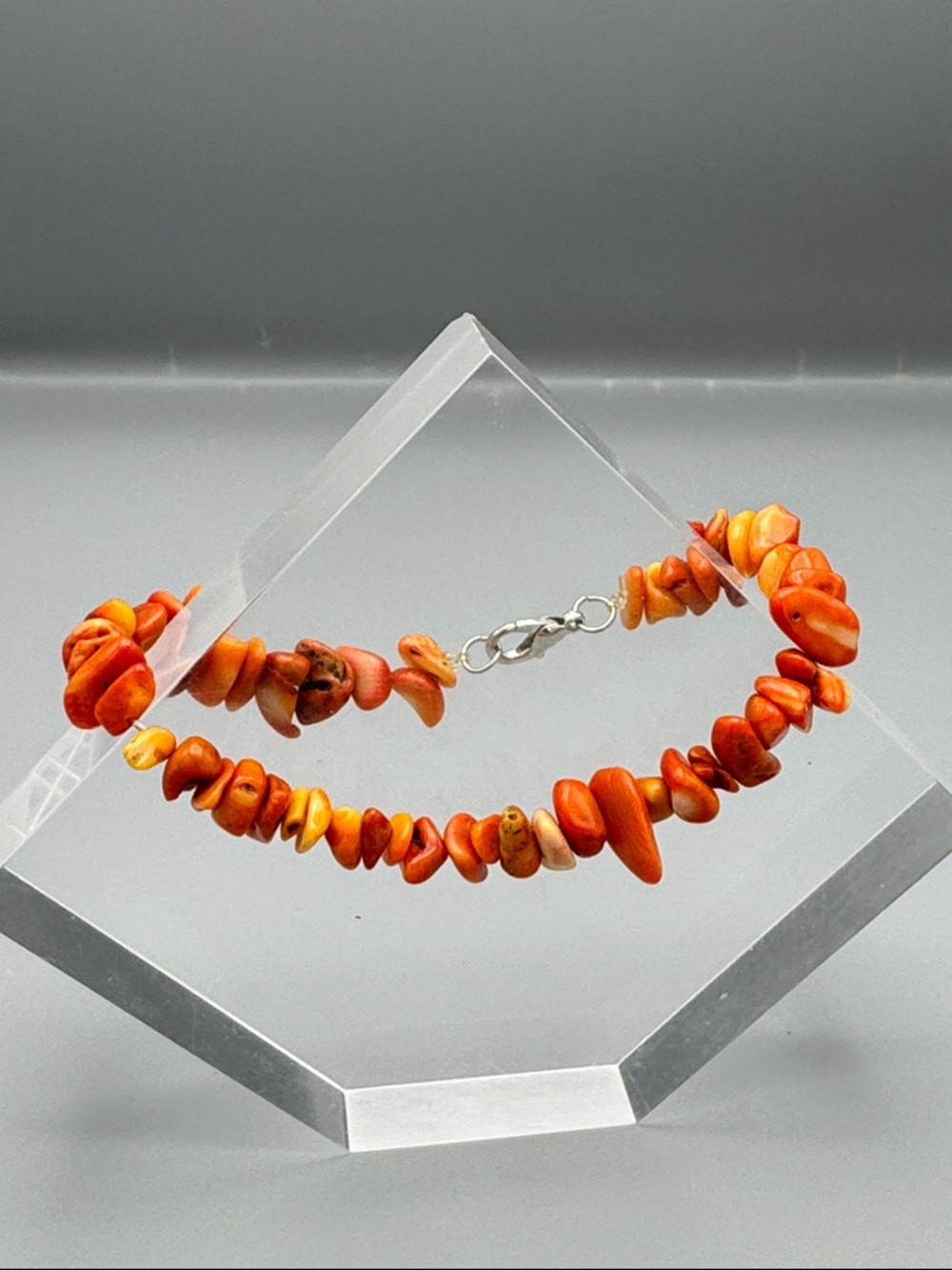 Orange Coral Chip Bracelet